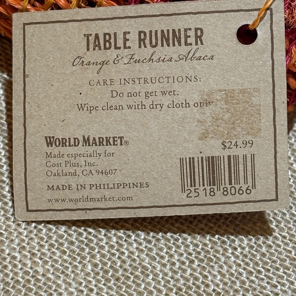 World Market Abaca Natural Jute Table Runner NWT 15" x 72" Open Weave BBQ Summer - Picture 7 of 8